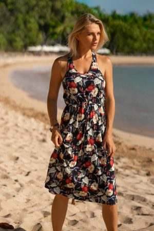 Amelia-Beach-Dress-Midikleid-Floral-Blumen-Sommerkleid-Tropical-Southcoast-Swimwear