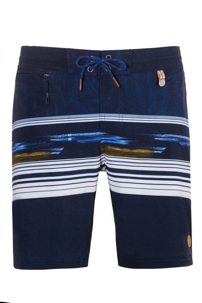 Madura-Herren-Badehose-Men-Swim-Shorts-Marine-Blue-Color-Blau-Farbe-Geometri-Graphic-Streifen_Print-Swimwear-Southcoast-Wasser-Sport