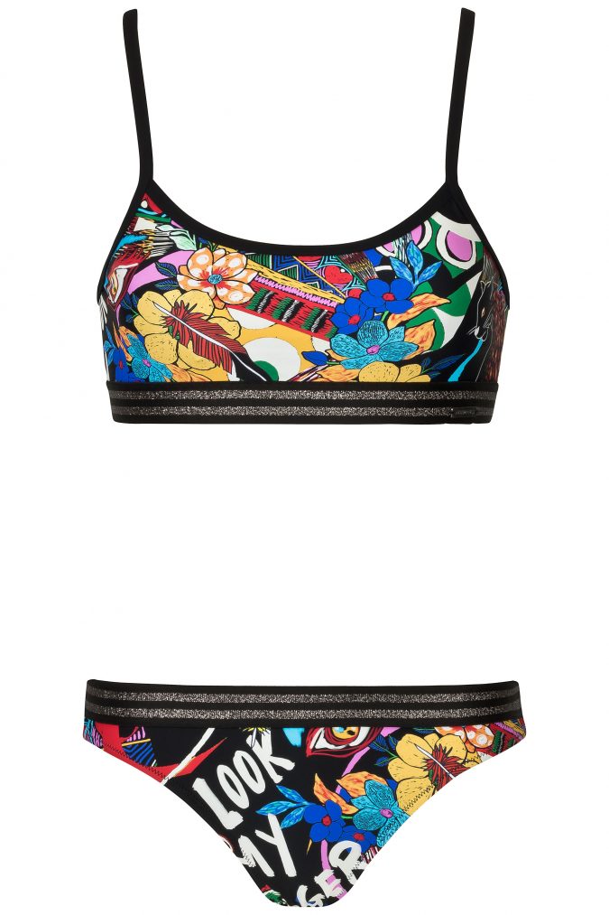 Sporty-Bralette-Bikini-set-Komik--Animal-Print-colour-Farbe-Lurex-Surf-Bikini-Top-Tropical-Nature-Flirty-Paradise-Motive-Bali-Swimwear