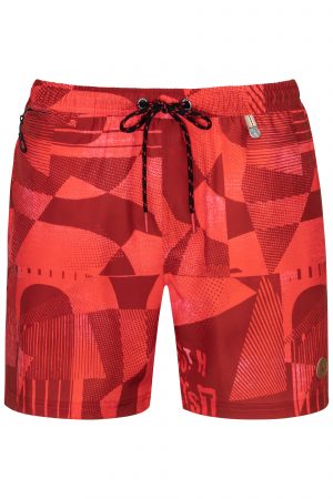 Swim-Shorts-Mens-Swimwear-Southcoast-camouflage-red-graphics-geometri-prints-summer-trend-water-sport-Wasser-Sport-Badehose-