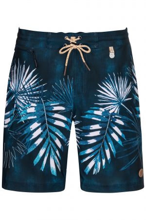 Sumbawa-Herren-Badehose-Men-Swim-Shorts-leafs-print-navy-Color-Dunkel-Blau-Farbe-Palmen-Druck-Tropical