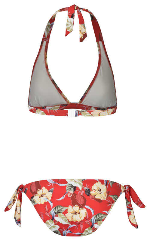 Red-Back-Neckholder-Bikini-Set-Removable-Pads-Floral-Tropical-Exotic