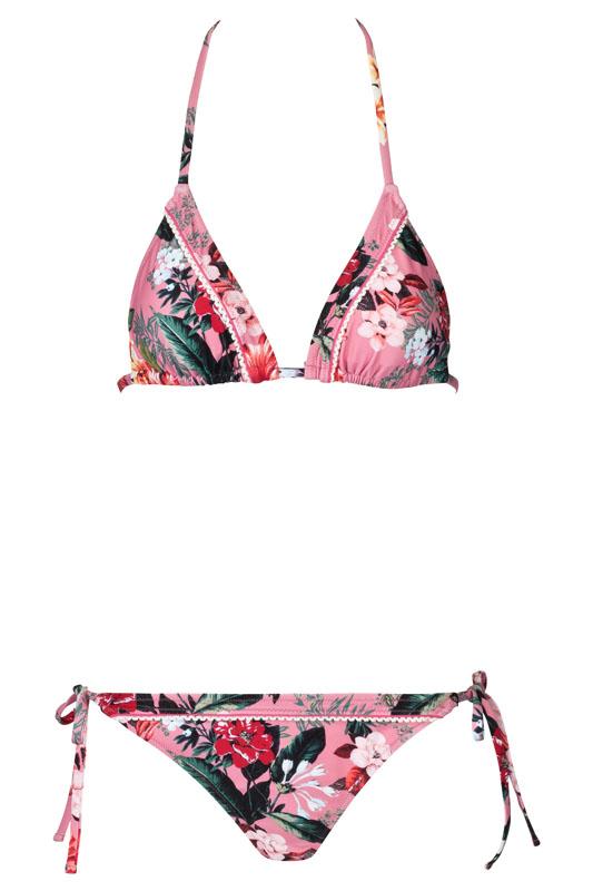 Crochet_Triangle Bikini_Dusty_Pink_Jungle_Floral_Tropical_Paradise_Swimwear