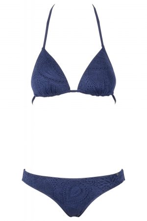 Zahara-Triangle-Push-up-cup-Bikini-Spaghetti-Traeger-Jacquard-Pasley-Strukturstoff-Blue-Navy-Solid-Color-Tropical-Paradise-Southcoast-Swimwear-Bali